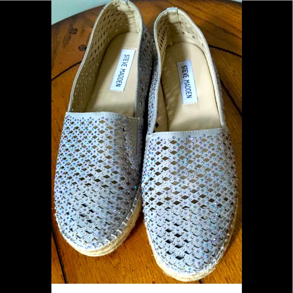 Steve Madden loafers gray sparkle size 6.5